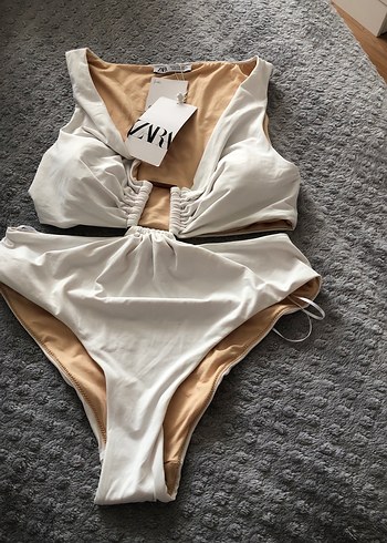 Beyaz Strappy Midi Kadın Mayo - Görsel 4