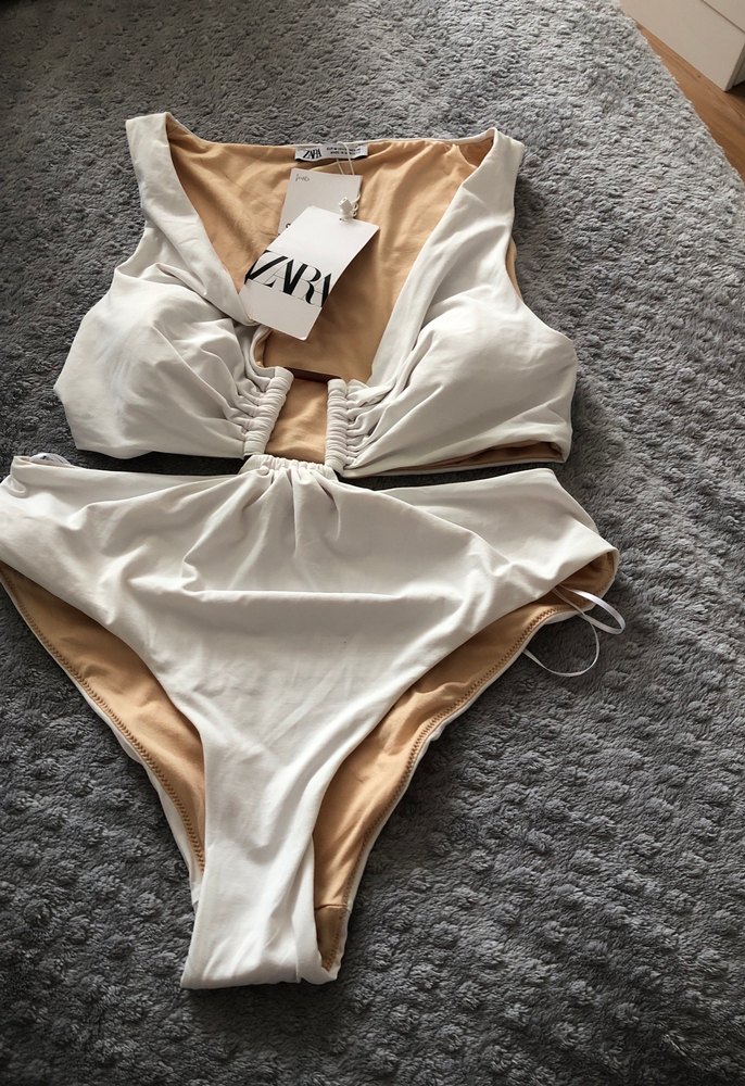 Beyaz Strappy Midi Kadın Mayo - Görsel 4