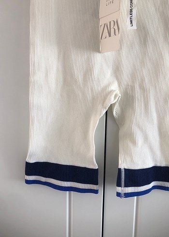 Beyaz Elastik Pamuklu tayt - Görsel 2