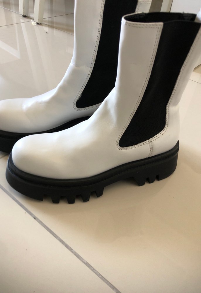 Beyaz Platform Topuklu Kadın Bot - Görsel 3