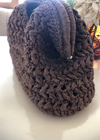 Kahverengi Örgü Kadın Çanta - Görsel 3