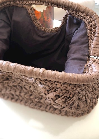 Kahverengi Örgü Kadın Çanta - Görsel 5