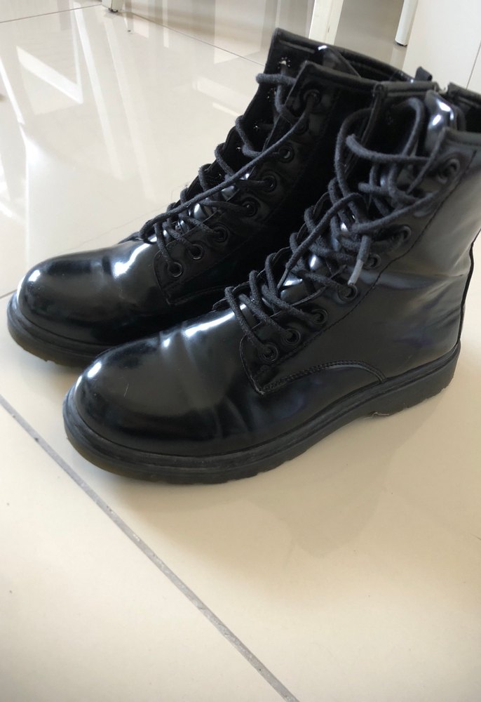 Siyah Bağcıklı Rock Punk Stiletto Topuklu Botlar - Görsel 2