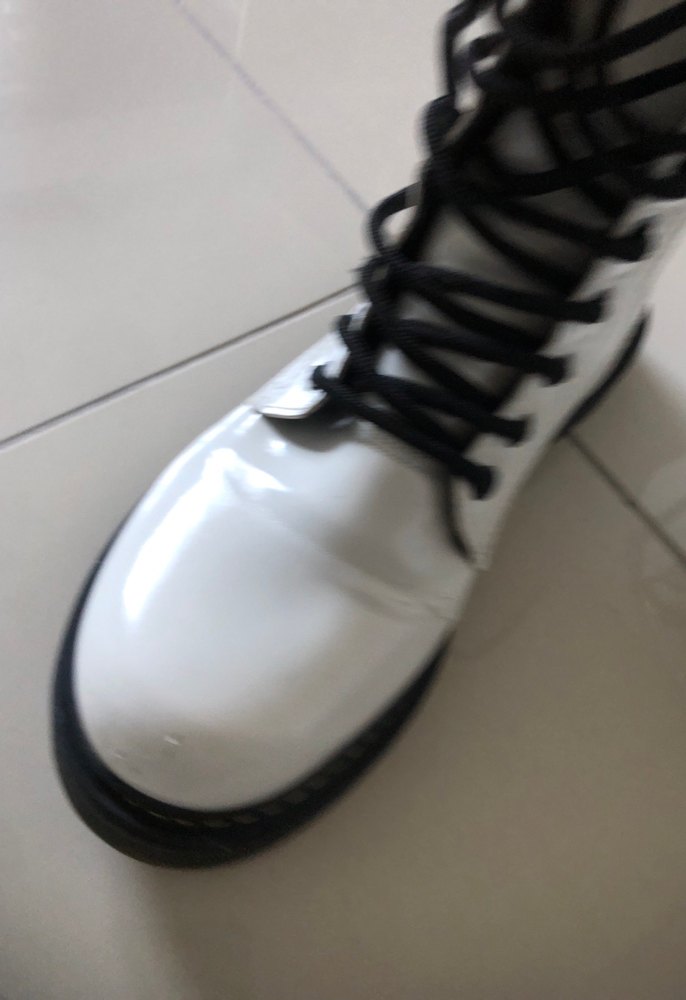 Beyaz Bağcıklı Stiletto Topuklu bot sağda çok az sıyrık var - Görsel 5