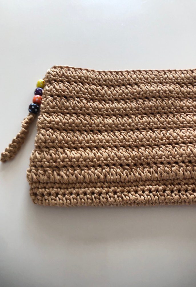 Bej Örgü Kadın Portföy Çanta - Görsel 2