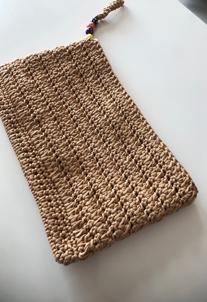 Bej Örgü Kadın Portföy Çanta - Görsel 4