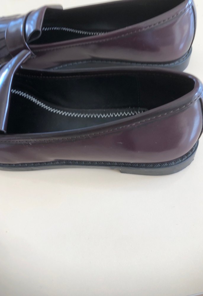 Bordo rugan Pileli Blok Topuklu Klasik Kadın Ayakkabı - Görsel 4