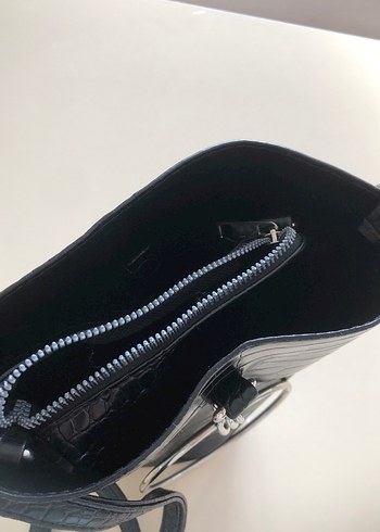 Parlak Siyah Yılan Desenli twist marka hiç kullanılmadı - Görsel 5