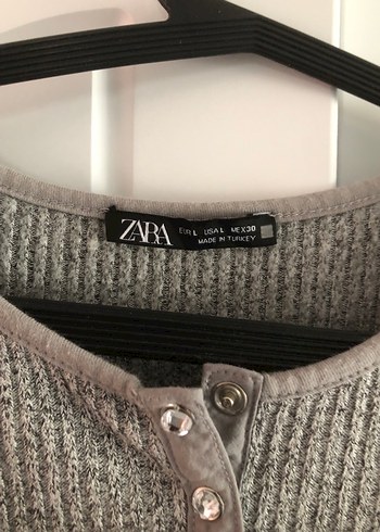 Gri Uzun Kollu Düğmeli Triko Elbise - Görsel 4