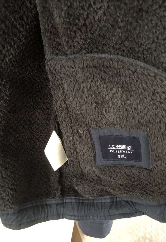 Lacivert Erkek Midi Ceket, Kürk Detaylı - Görsel 2