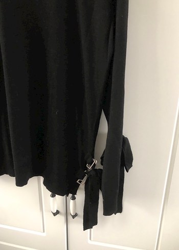 Siyah Kemerli Uzun Kollu Kadın Kazak - Görsel 2