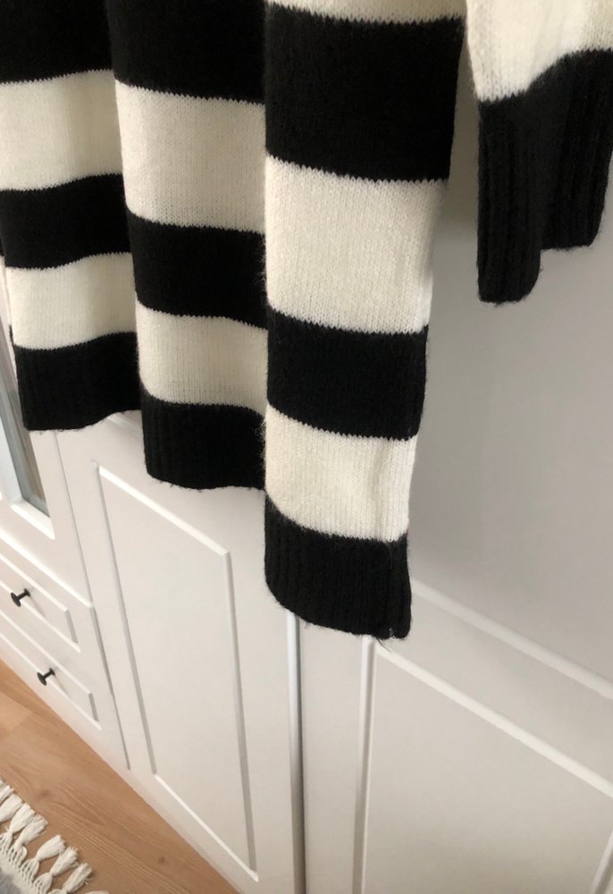 Çizgili Uzun Kollu Triko Midi tunik - Görsel 3