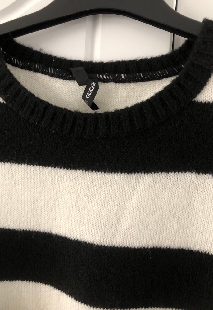 Çizgili Uzun Kollu Triko Midi tunik - Görsel 2