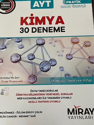 Miray yayınları ayt kimya 30 ku deneme