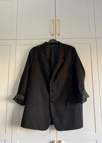 Düğmeli Siyah Blazer ceket