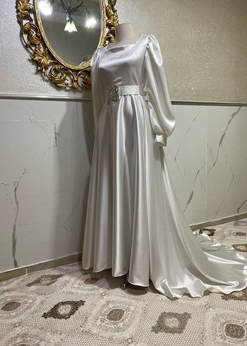 40 Beden beyaz Renk Nikah elbisesi