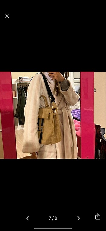  Beden camel Renk jutstack hasır çanta