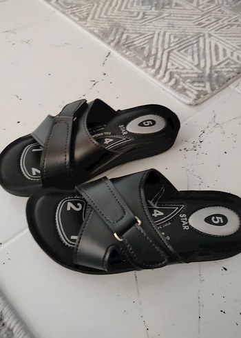 Siyah Gri Tokalı Erkek Terlik - Görsel 5