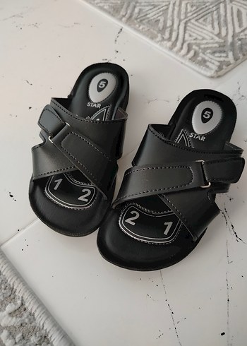 Siyah Gri Tokalı Erkek Terlik - Görsel 3