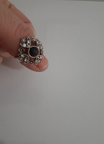 Sterling silver Siyah taşı oniks olarak biliyorum 17 numara gümüş yüzük