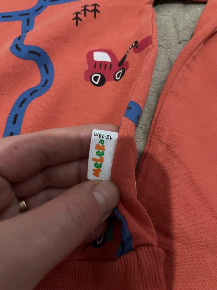 Renkli Baskılı Kırmızı Bebek Eşofman Takımı - Görsel 3