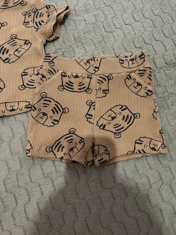 Erkek Bebek Kahverengi Baskılı Triko Takım - Görsel 3