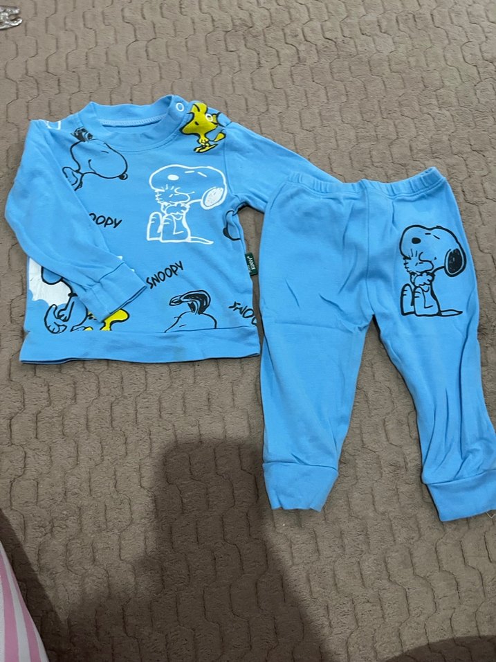 Uzun Kollu Mavi Erkek Bebek Takımı - Görsel 2