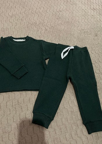 Koyu Yeşil Erkek Bebek Uzun Kollu Takım - Görsel 2