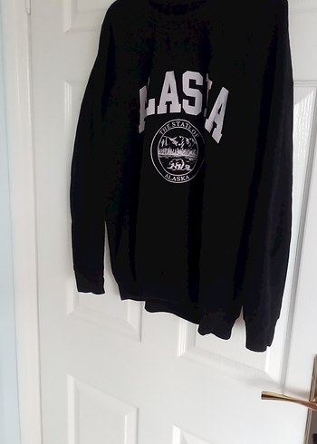 Siyah Baskılı Kadın Sweatshirt
