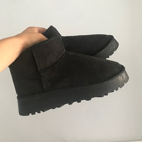 Siyah Yüksek Taban Mini UGG Muadil Bot