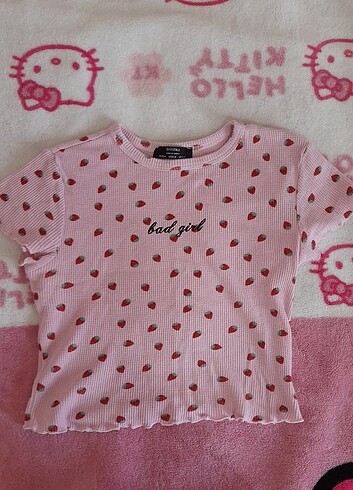 m Beden Bershka coquette pink crop