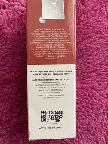 Diğer Licape Retinol Skin Renewing Serum