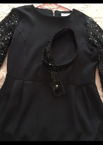 Uzun Kollu Siyah Gotik Elbise - Görsel 3