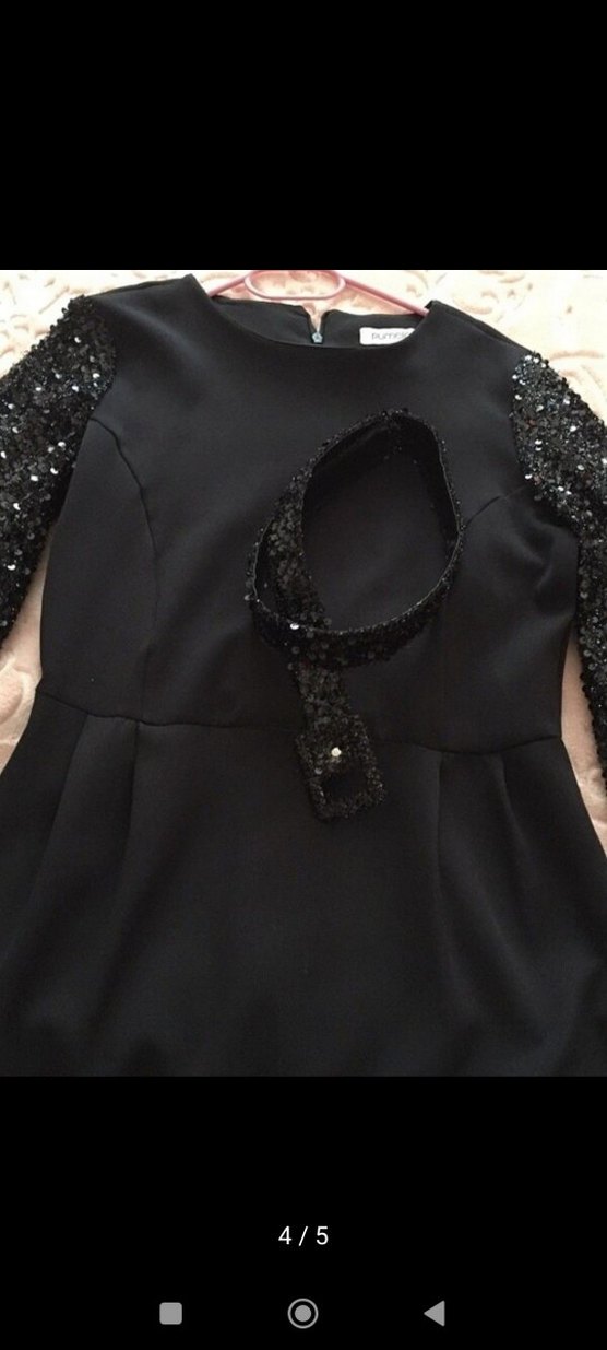 Uzun Kollu Siyah Gotik Elbise - Görsel 3