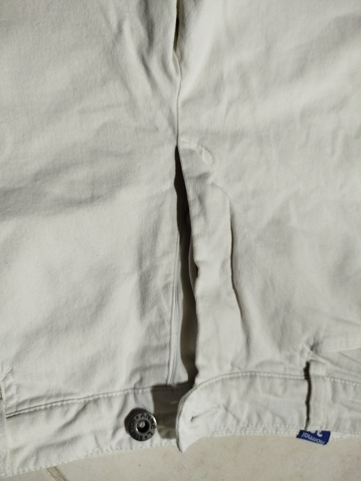 Beyaz Kadın Pamuklu Fermuarlı Kumaş Pantolon - Görsel 3