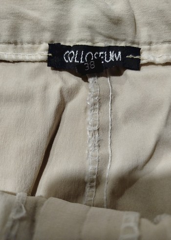 Bej Keten Kadın Rahat Kesim Pantolon - Görsel 3