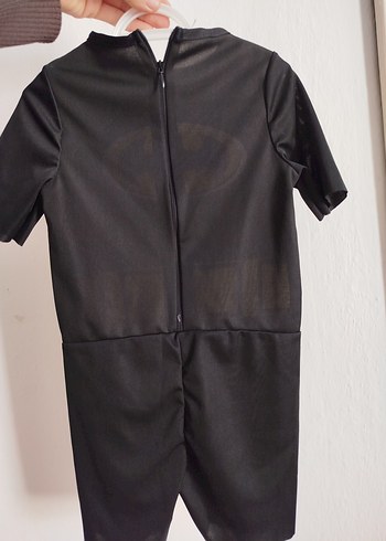 Siyah Batman Desenli Kısa Kollu Çocuk Kostümü - Görsel 2