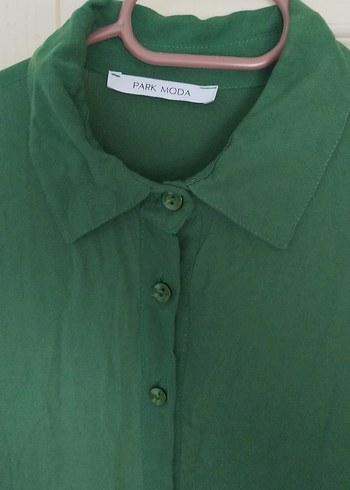 Yeşil Uzun Keten Elbise - Görsel 2