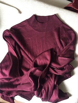 oversize bordo ince kazak