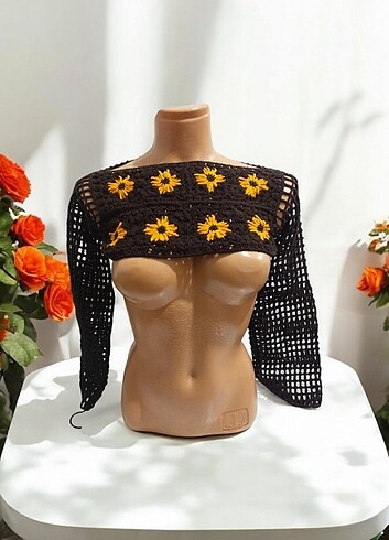diğer Beden Örgü Crop ve Bolero Takımı