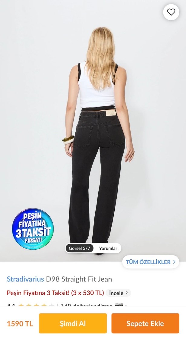 Stradivarius D98 jean - Görsel 2