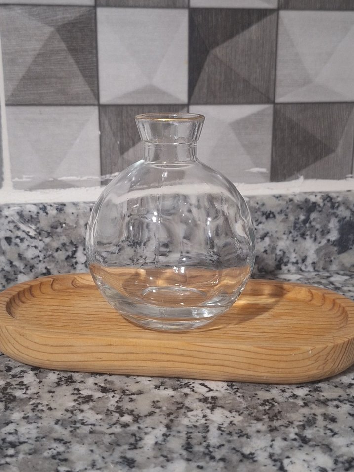 Şeffaf Yuvarlak Cam Vazo - Görsel 2