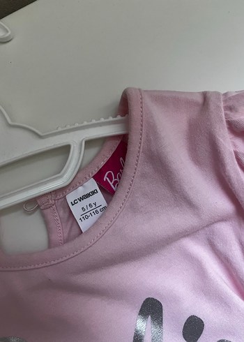 Pembe Barbie Baskılı Kız Elbisesi - Görsel 3