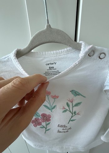 Kız Çocuk Beyaz Pamuklu Uzun Kollu Tişört - Görsel 2