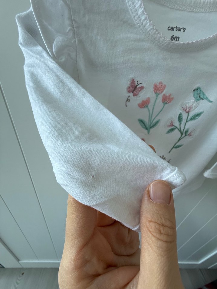 Kız Çocuk Beyaz Pamuklu Uzun Kollu Tişört - Görsel 3