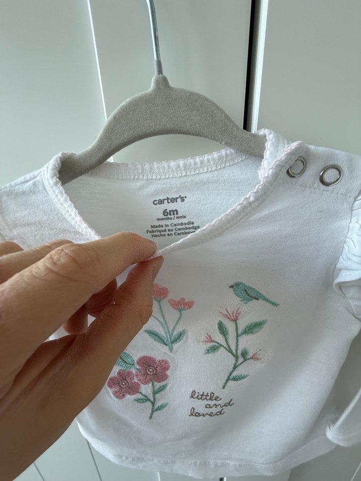 Kız Çocuk Beyaz Pamuklu Uzun Kollu Tişört - Görsel 2