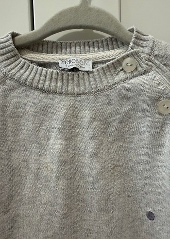 Gri Erkek Çocuk Nakışlı Triko Kazak - Görsel 2