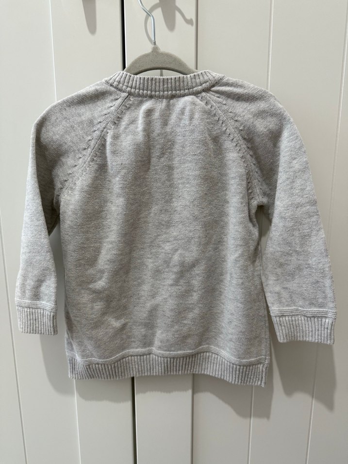 Gri Erkek Çocuk Nakışlı Triko Kazak - Görsel 3