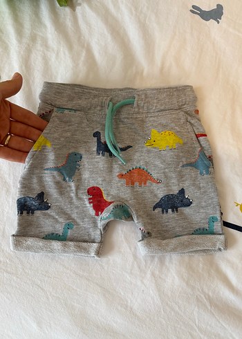 Gri Erkek Çocuk Baskılı Triko Şort - Görsel 3