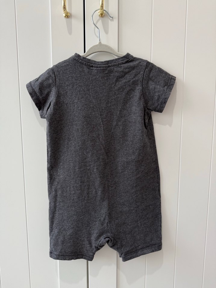 Gri Kısa Kollu Bebek Tulum Mickey Baskılı - Görsel 2